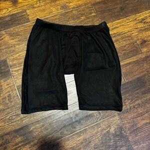 N2N Bodywear Black Boxer Briefs Semi-sheer w/Tuxedo Stripe - Size XL